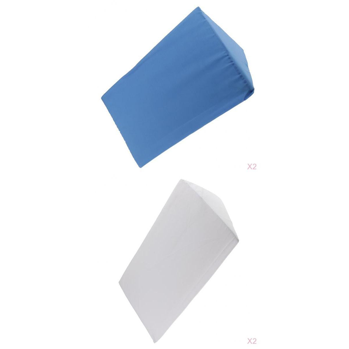 4Pieces Foam Bed Wedge Pillow Cushion Washable Cover White Blue