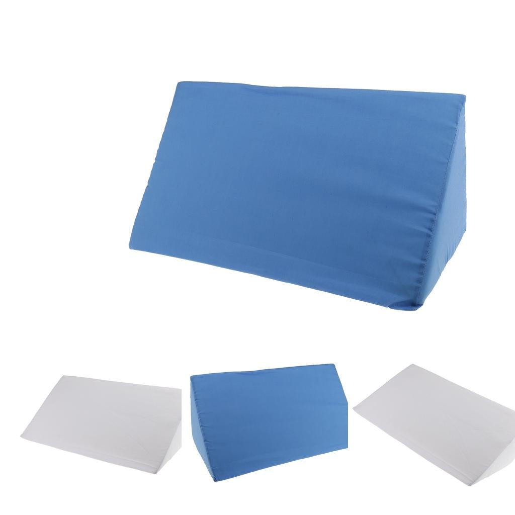 4Pieces Foam Bed Wedge Pillow Cushion Washable Cover White Blue