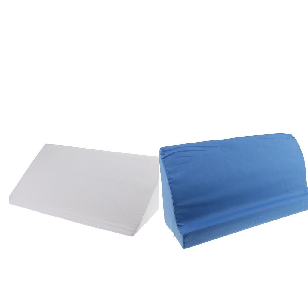2Pieces Foam Bed Wedge Pillow Cushion Washable Cover