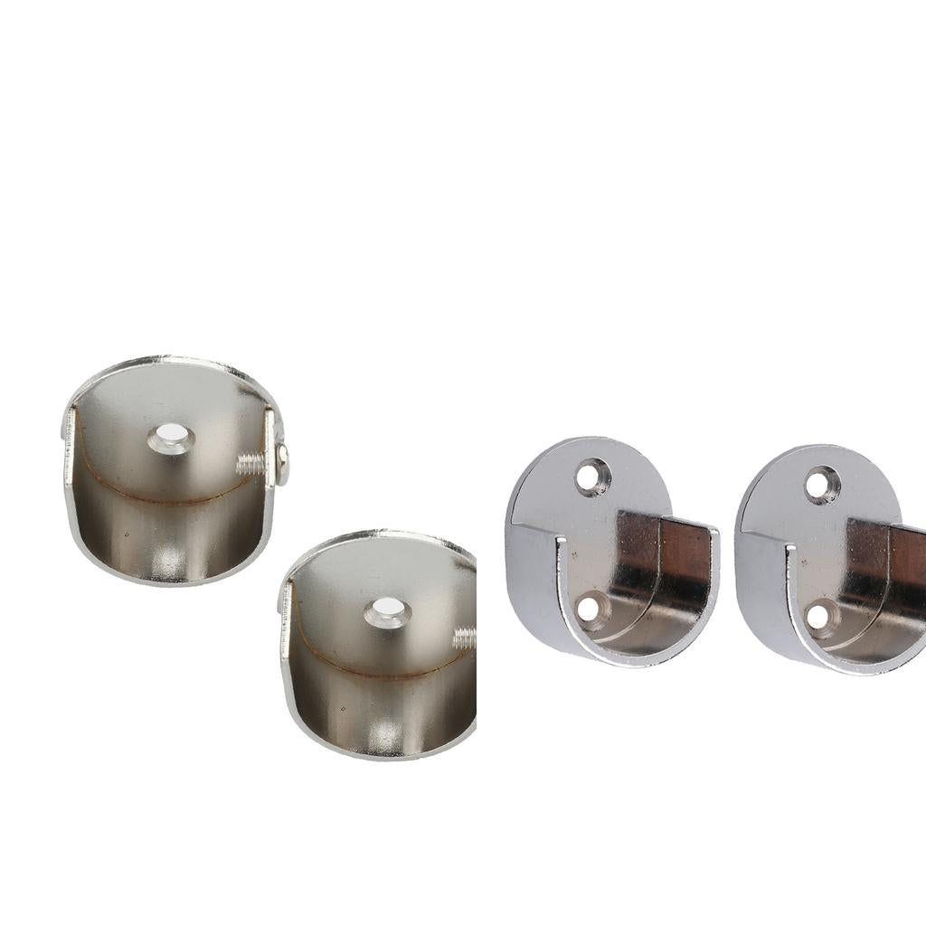 2 Pairs Recess Bracket Curtain Rail Support Curtain Pole Bracket Wall Mount