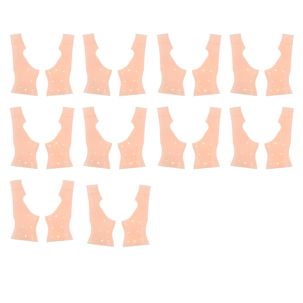 10 Pairs Silicone Gel Thumb Wrist Support Gloves Tenosynovitis Spasms Brace