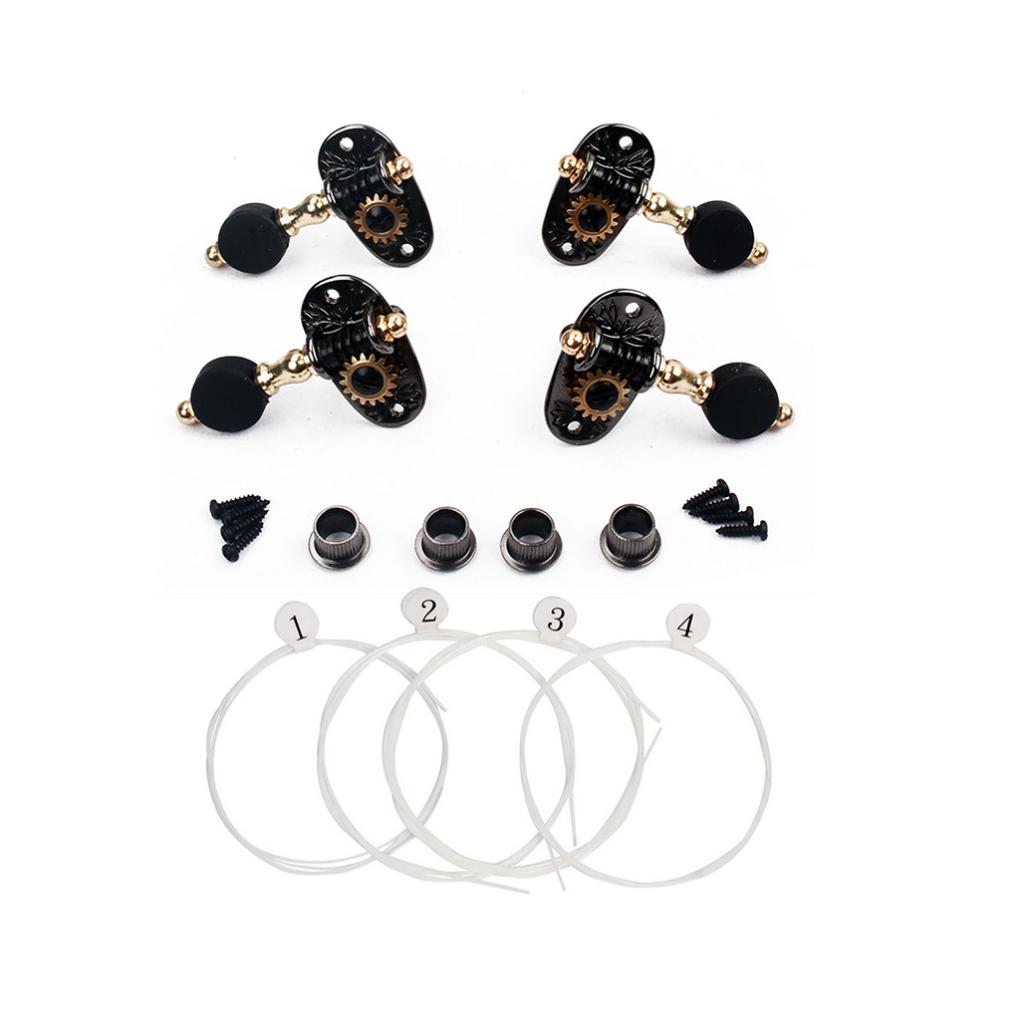 2L2R Ukulele String Tuning Pegs+4pcs Strings for Ukulele Cigar Box Guitar