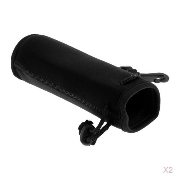 2pcs Neoprene Insulated Sport Water Bottle Cover Pouch Sleeve Bag Black