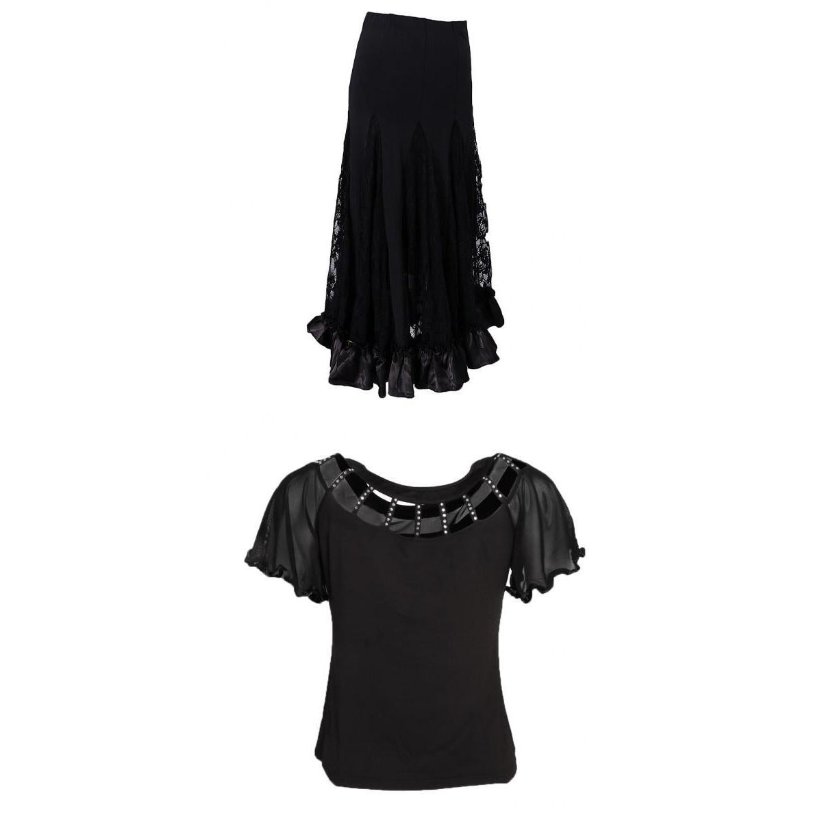 Ballroom Dancing Modern Dance Square Dance Practice Outfit Black XL