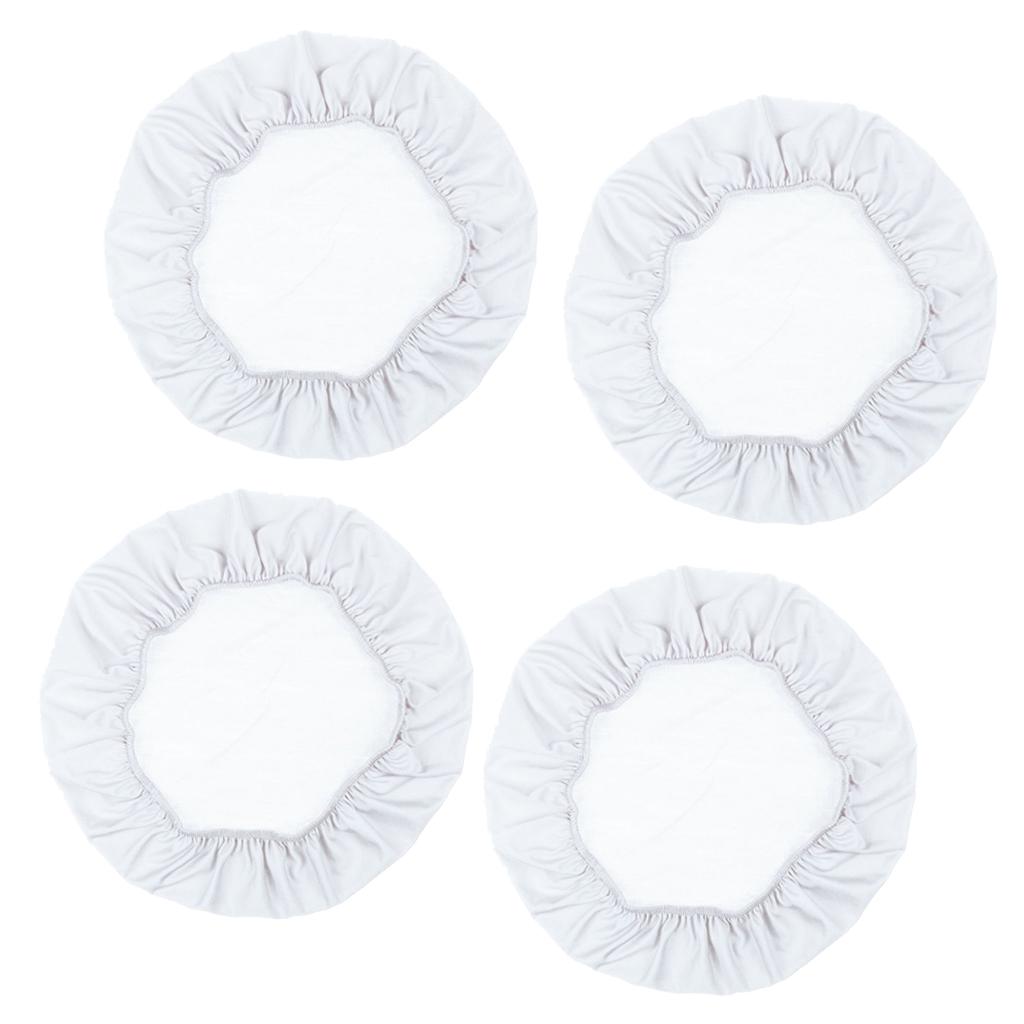 4Pcs Spandex Stretch Chair Seat Cover Wedding Dining Chair Slipcover White