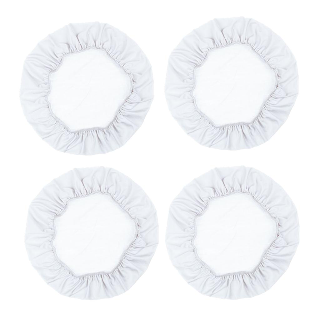 4Pcs Spandex Stretch Chair Seat Cover Wedding Dining Chair Slipcover White