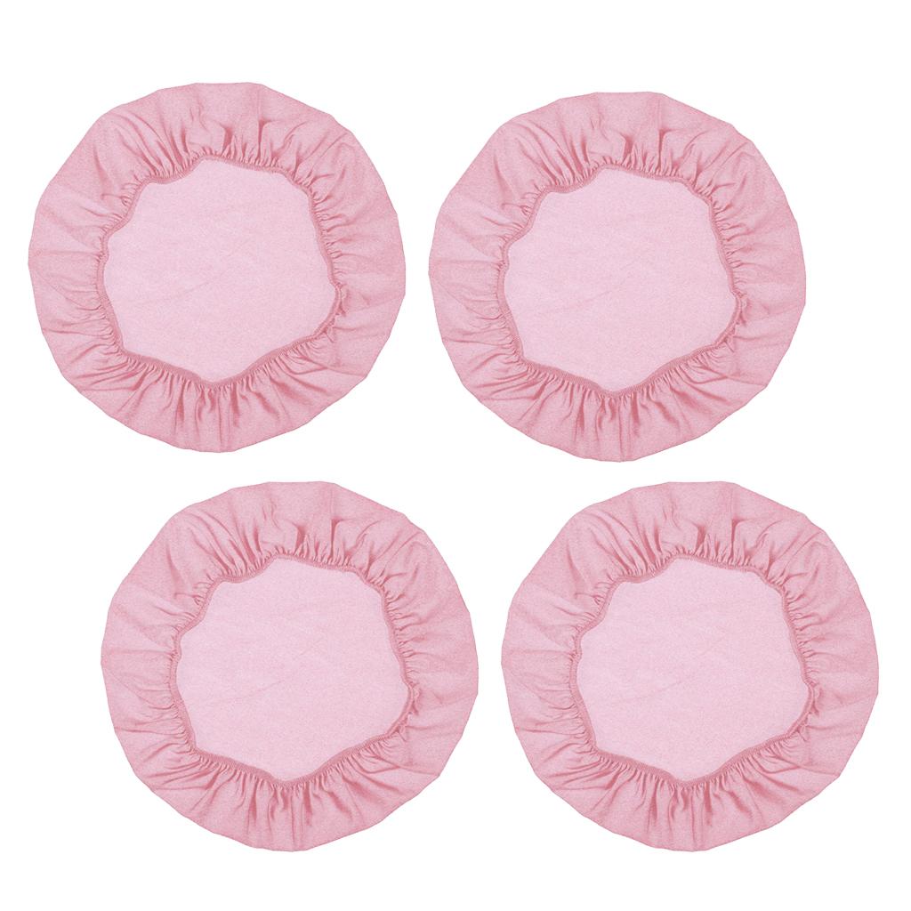 4Pcs Spandex Stretch Chair Seat Cover Wedding Dining Chair Slipcover Pink