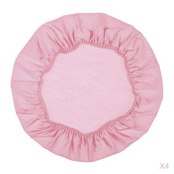 4Pcs Spandex Stretch Chair Seat Cover Wedding Dining Chair Slipcover Pink
