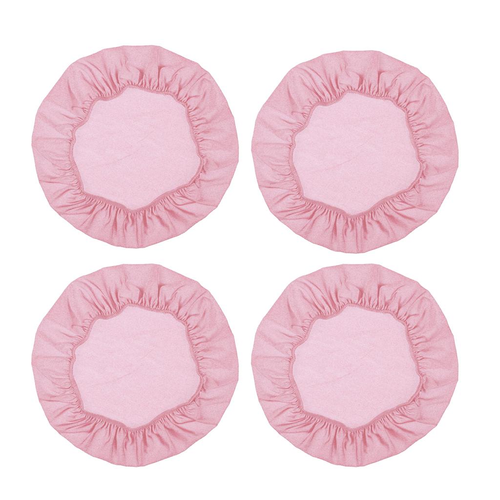 4Pcs Spandex Stretch Chair Seat Cover Wedding Dining Chair Slipcover Pink