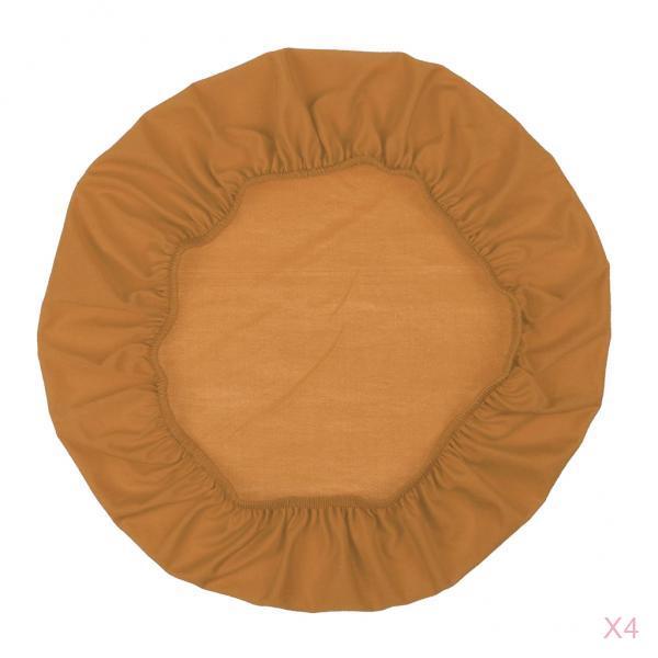 4Pcs Spandex Stretch Chair Seat Cover Wedding Dining Chair Slipcover Golden
