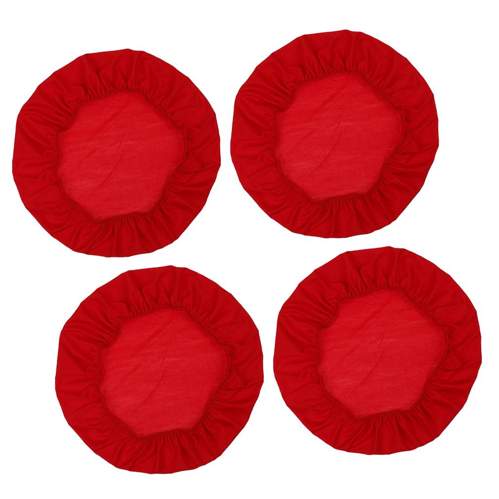 4Pcs Spandex Stretch Chair Seat Cover Wedding Dining Chair Slipcover Red
