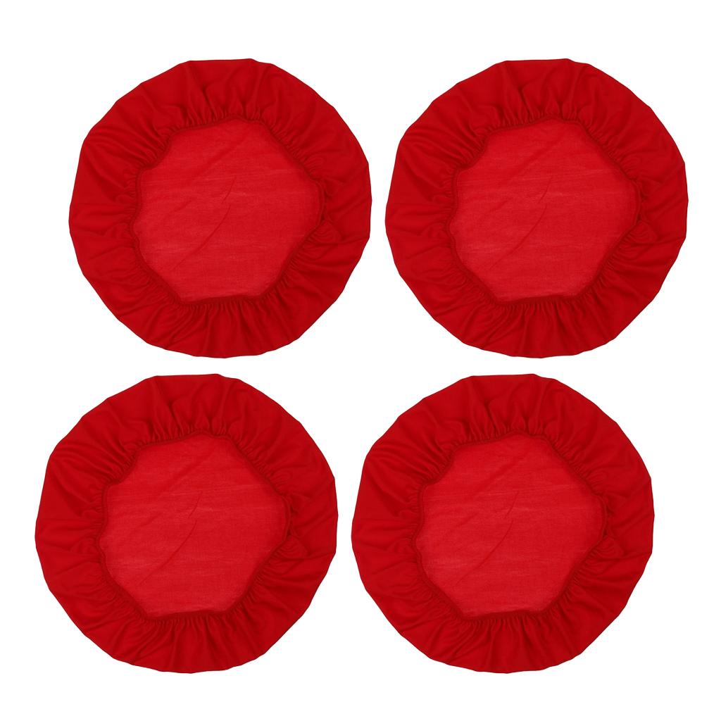 4Pcs Spandex Stretch Chair Seat Cover Wedding Dining Chair Slipcover Red
