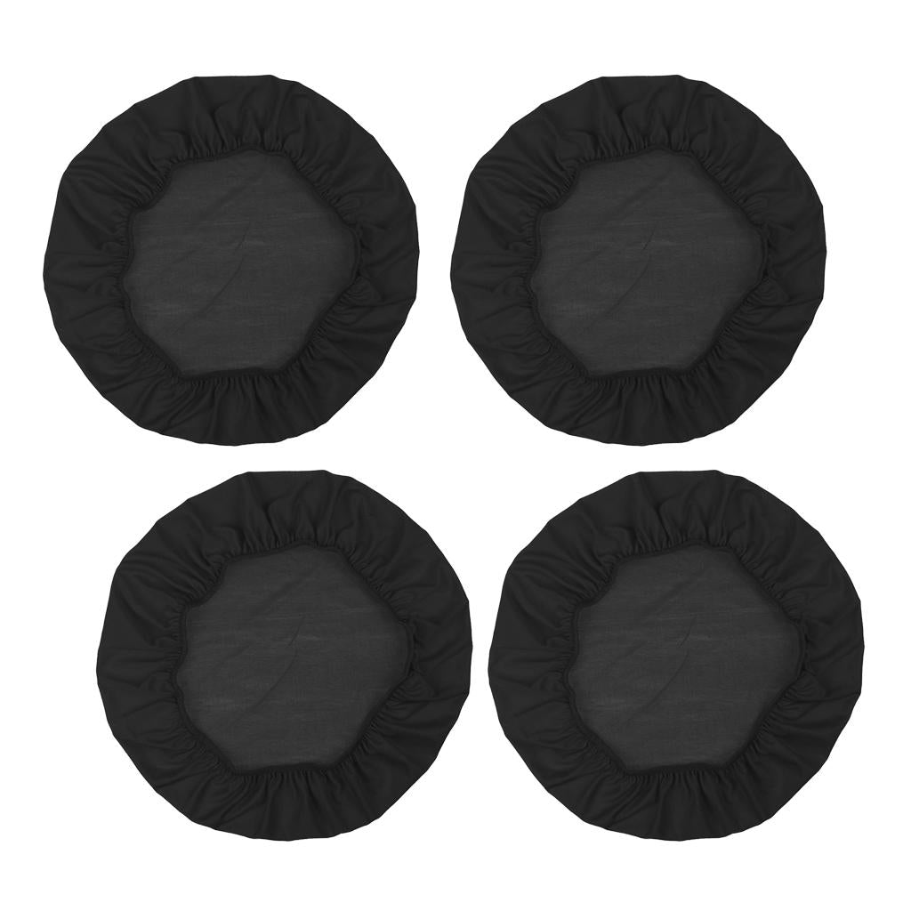 4Pcs Spandex Stretch Chair Seat Cover Wedding Dining Chair Slipcover Black