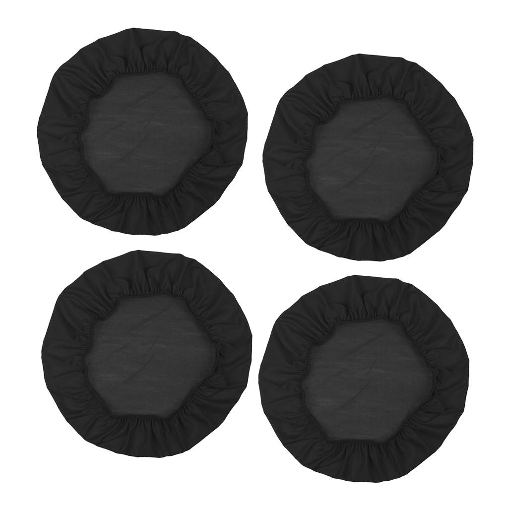 4Pcs Spandex Stretch Chair Seat Cover Wedding Dining Chair Slipcover Black