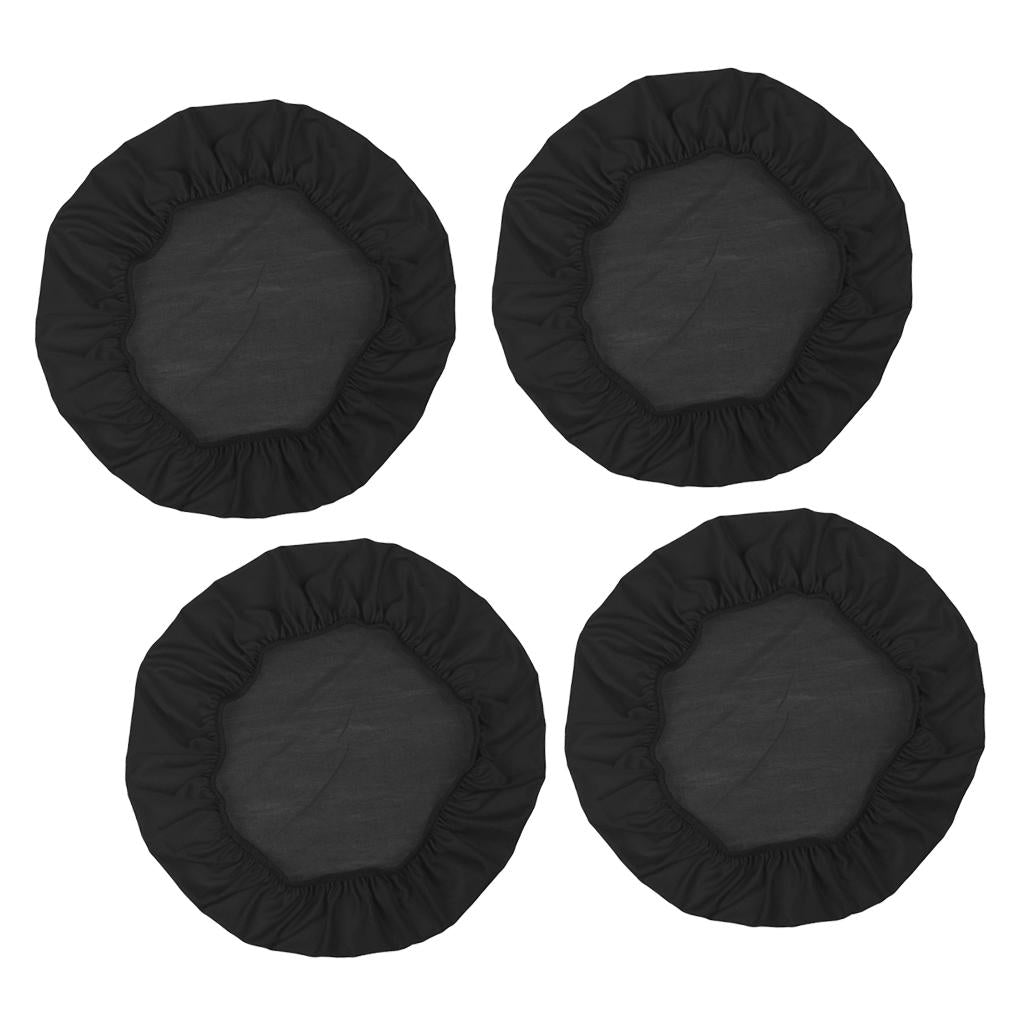 4Pcs Spandex Stretch Chair Seat Cover Wedding Dining Chair Slipcover Black