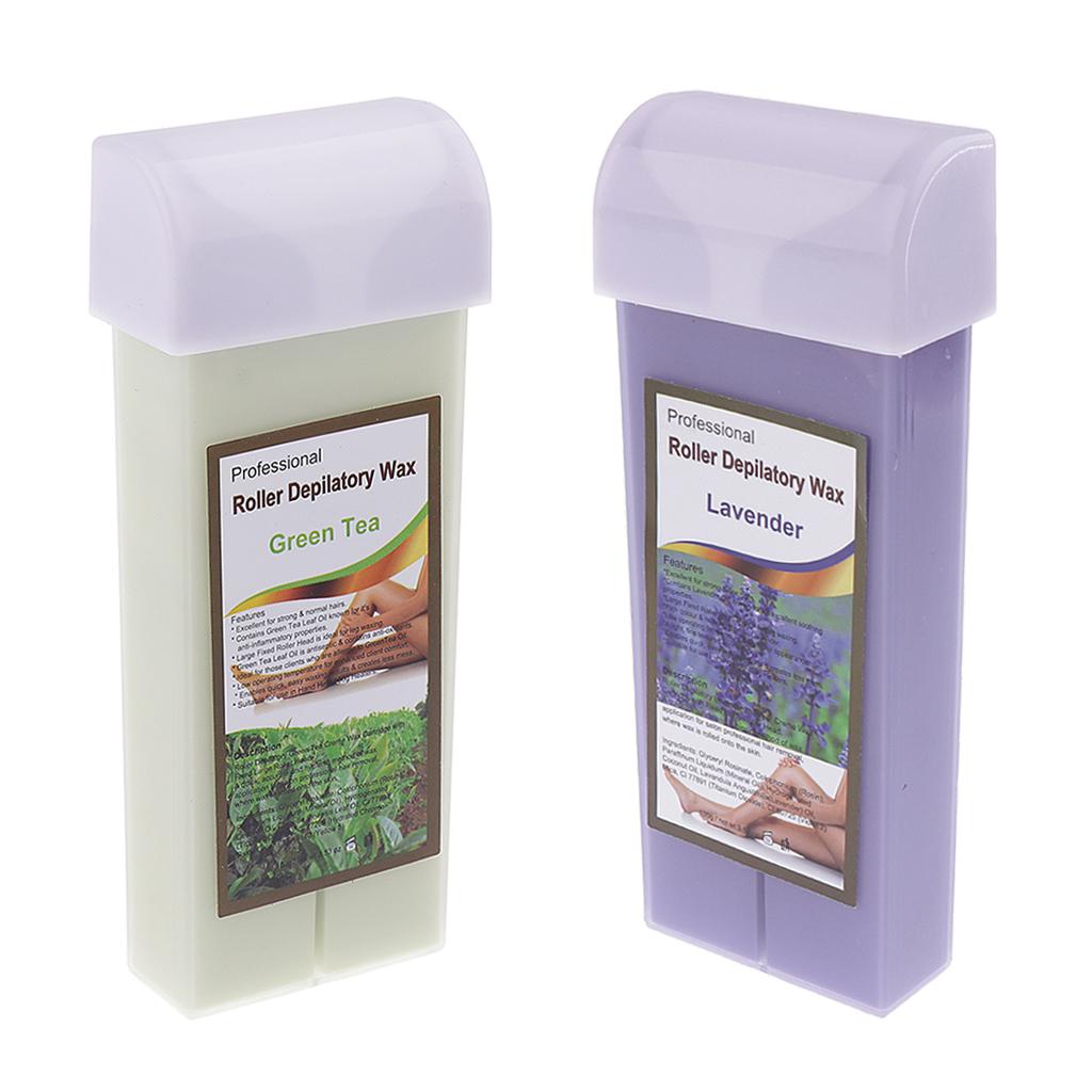 2x 100g Roll On Depilatory Wax Cartridge Heater Waxing Body Hair Removal