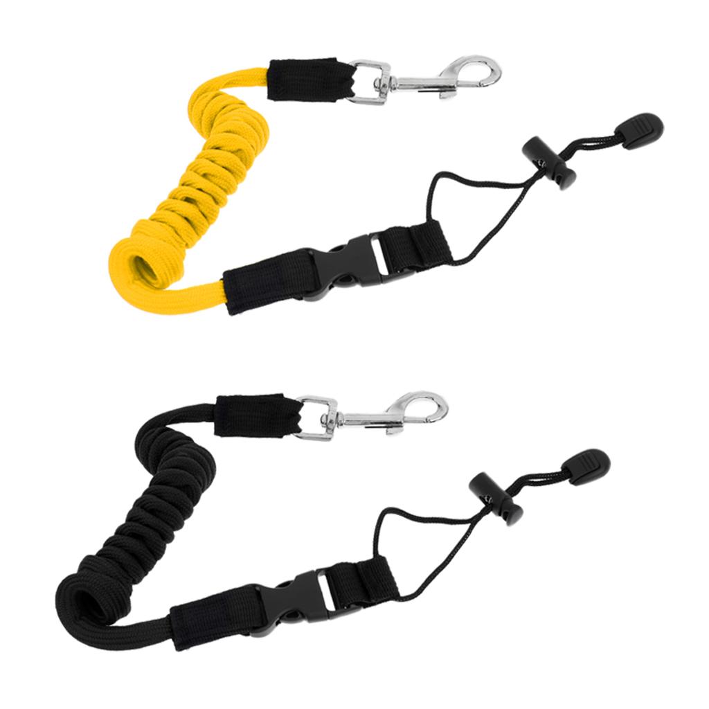 2 Pieces Safety Kayak Boat Paddle Leash Fishing Rod Pole Coiled Lanyard Cord