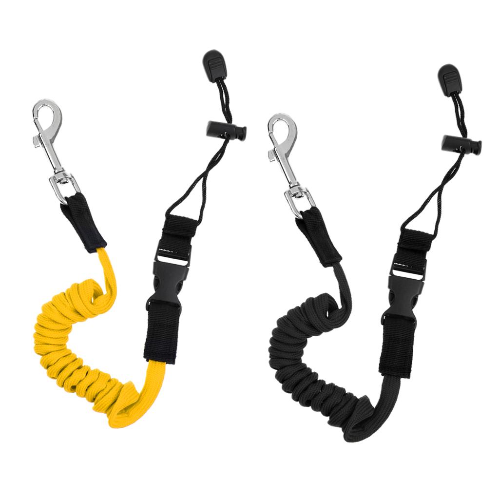 2 Pieces Safety Kayak Boat Paddle Leash Fishing Rod Pole Coiled Lanyard Cord