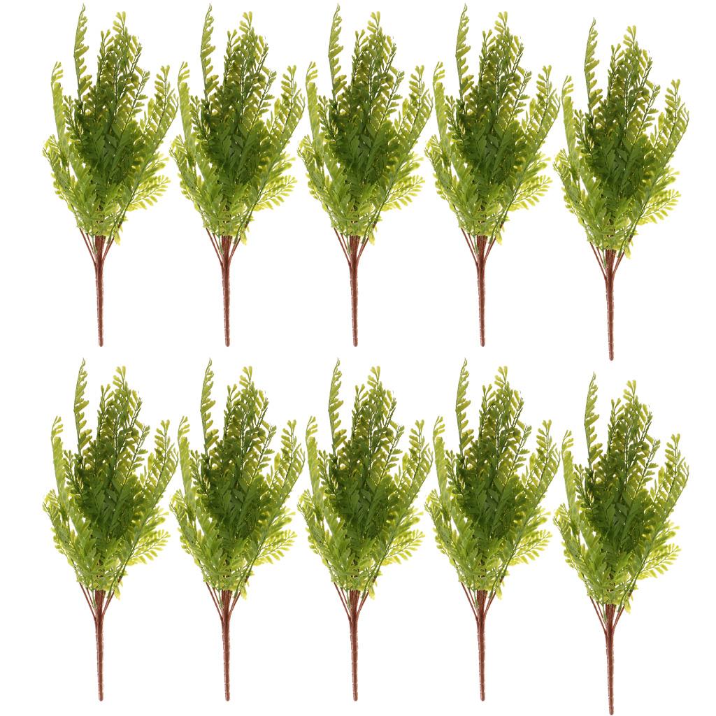 10Pcs 7 Branches Artificial Fern Grass Faux Plant Home DIY Floral Decor #2