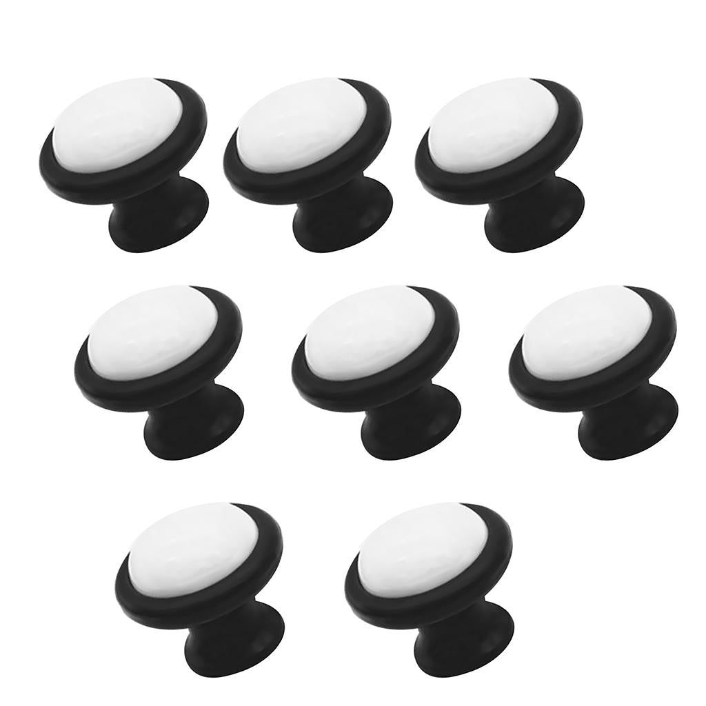 8-Piece Ceramic Single Hole Cabinet Handle Knob Kitchen Cupboard Drawer Pull