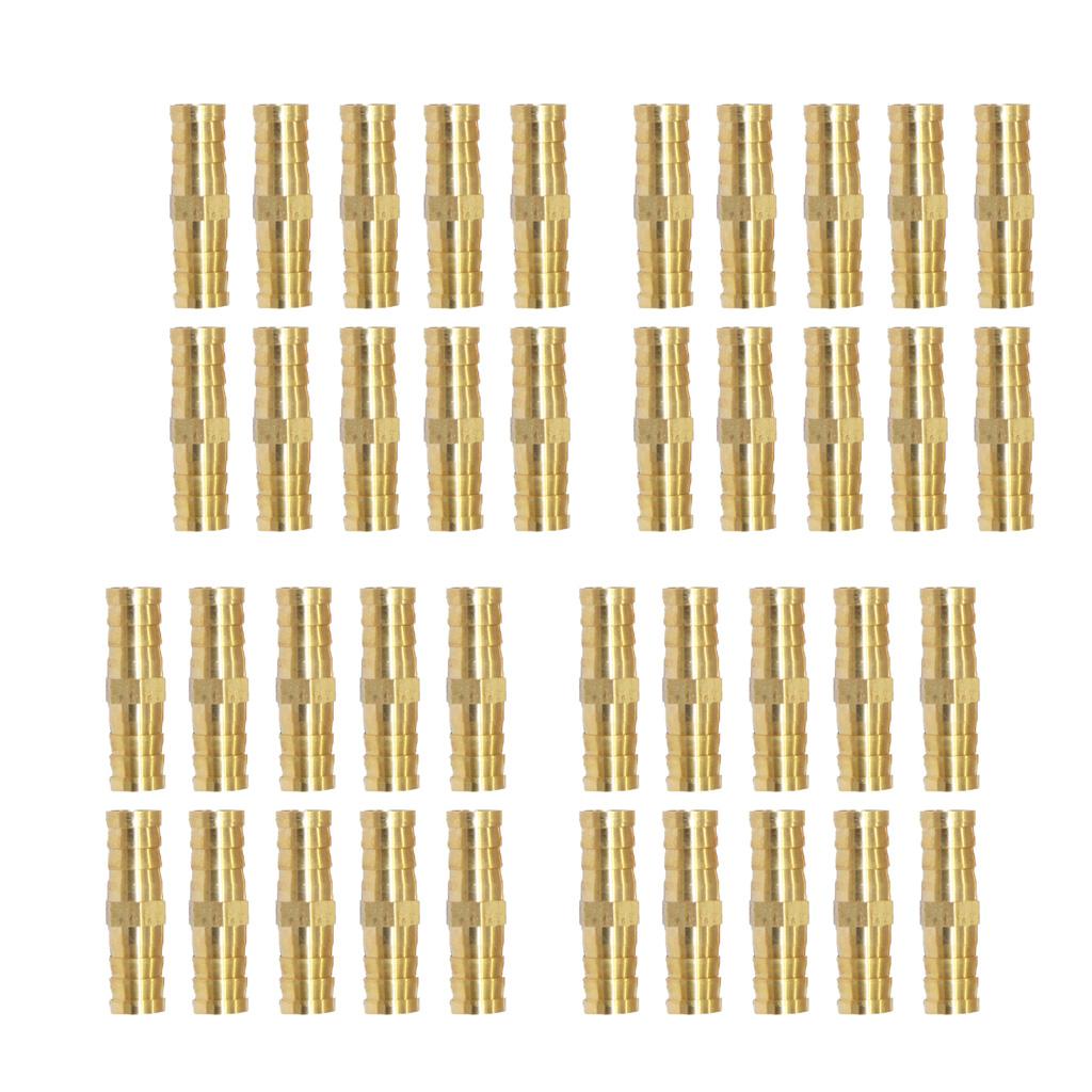 40Pcs Brass Barbed Hose Tube Pipe Pagoda Fitting Coupler Connector 6mm-6mm