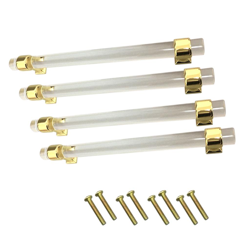 4Pcs 160mm Acrylic Door Pull Knob Cabinet Cupboard Handle Hardware Gold