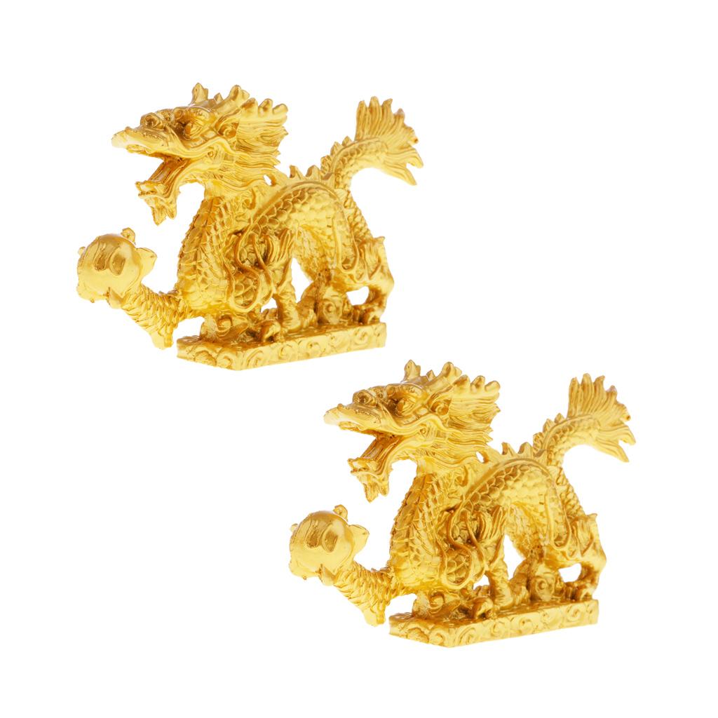 2pcs Chinese Twelve Statue Dragon Statue Ornament Home Furnishings #1