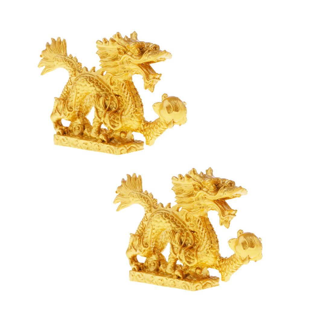 2pcs Chinese Twelve Statue Dragon Statue Ornament Home Furnishings #1
