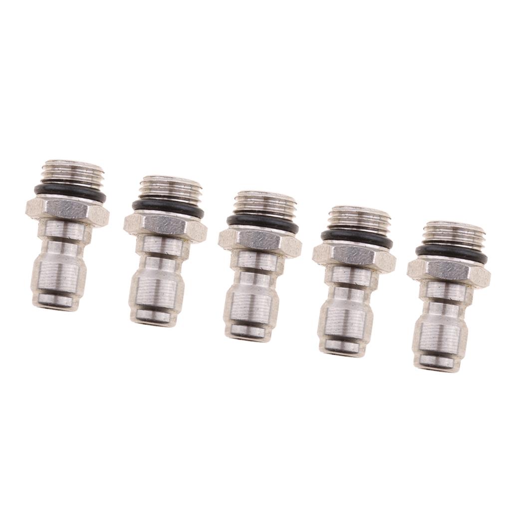 5 Piece Pressure Washer Sprayer Coupling Adapter Coupler for Snow Foam Lance