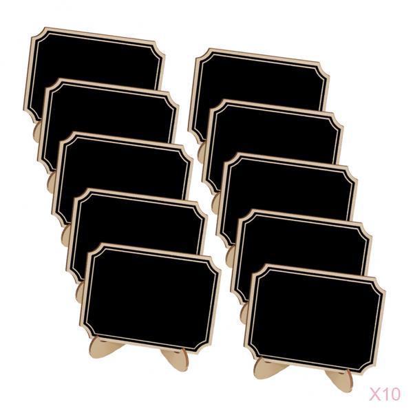 100Pcs Mini Wooden Rectangle Blackboard Table Tabletop Chalkboard 10x7.5cm