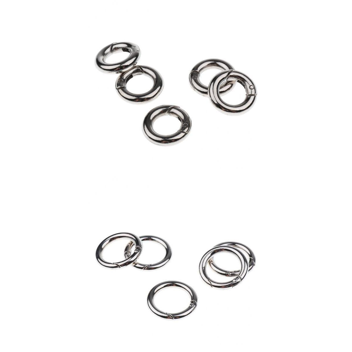 10Pieces Round Push Gate Snap Open Hook Spring Ring Key Chain Carabiner