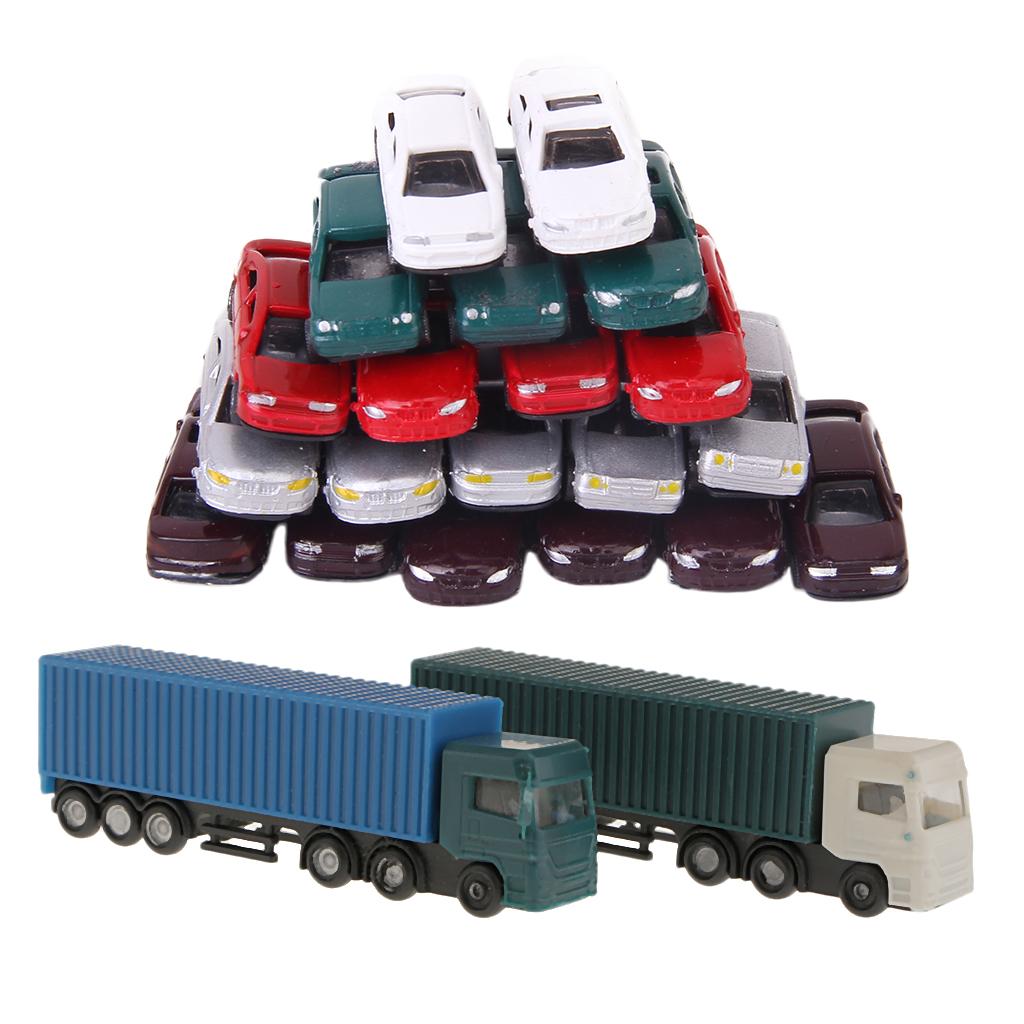 52 Pieces Model Container Truck Figure 1:150 N Scale Building Scenery Layout