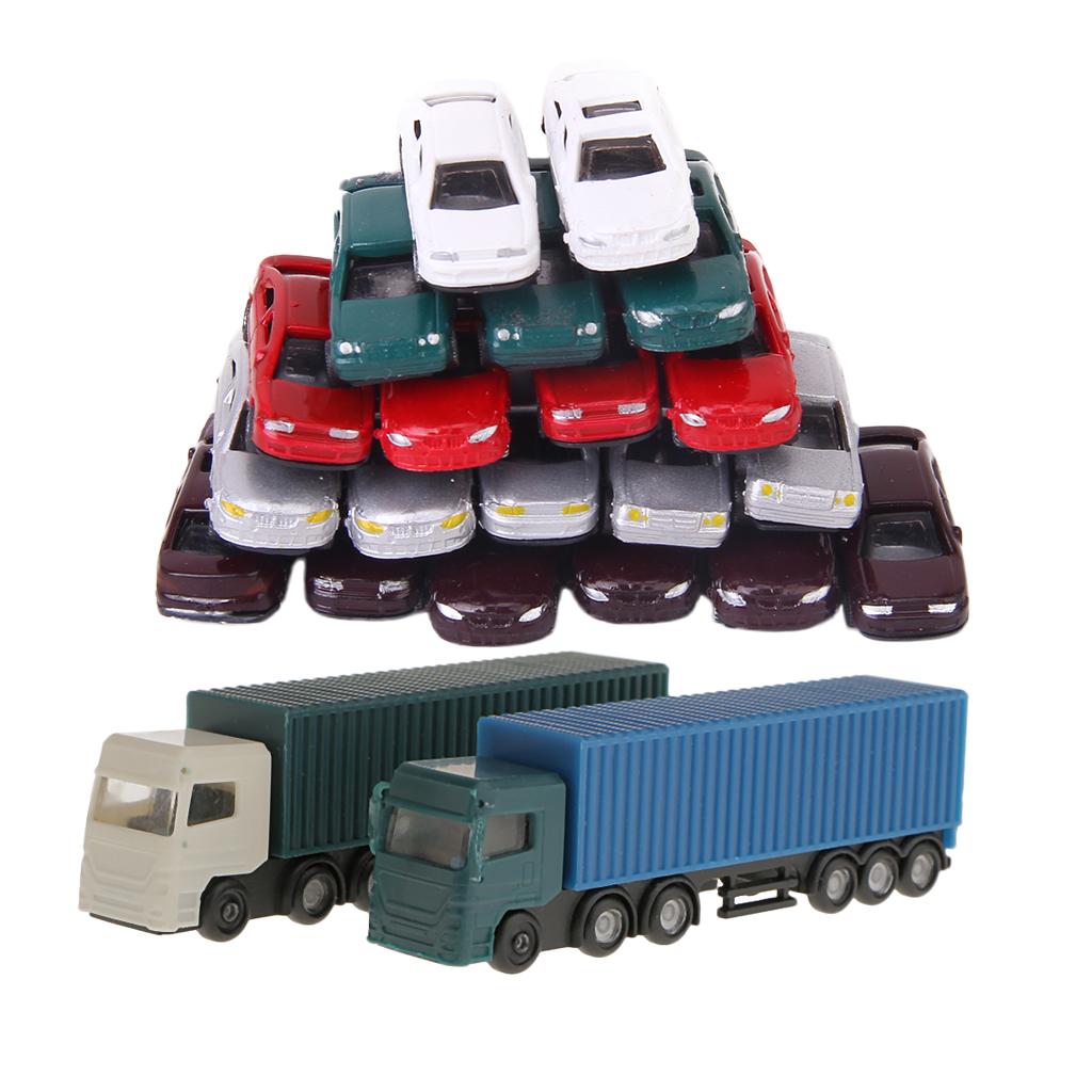 52 Pieces Model Container Truck Figure 1:150 N Scale Building Scenery Layout