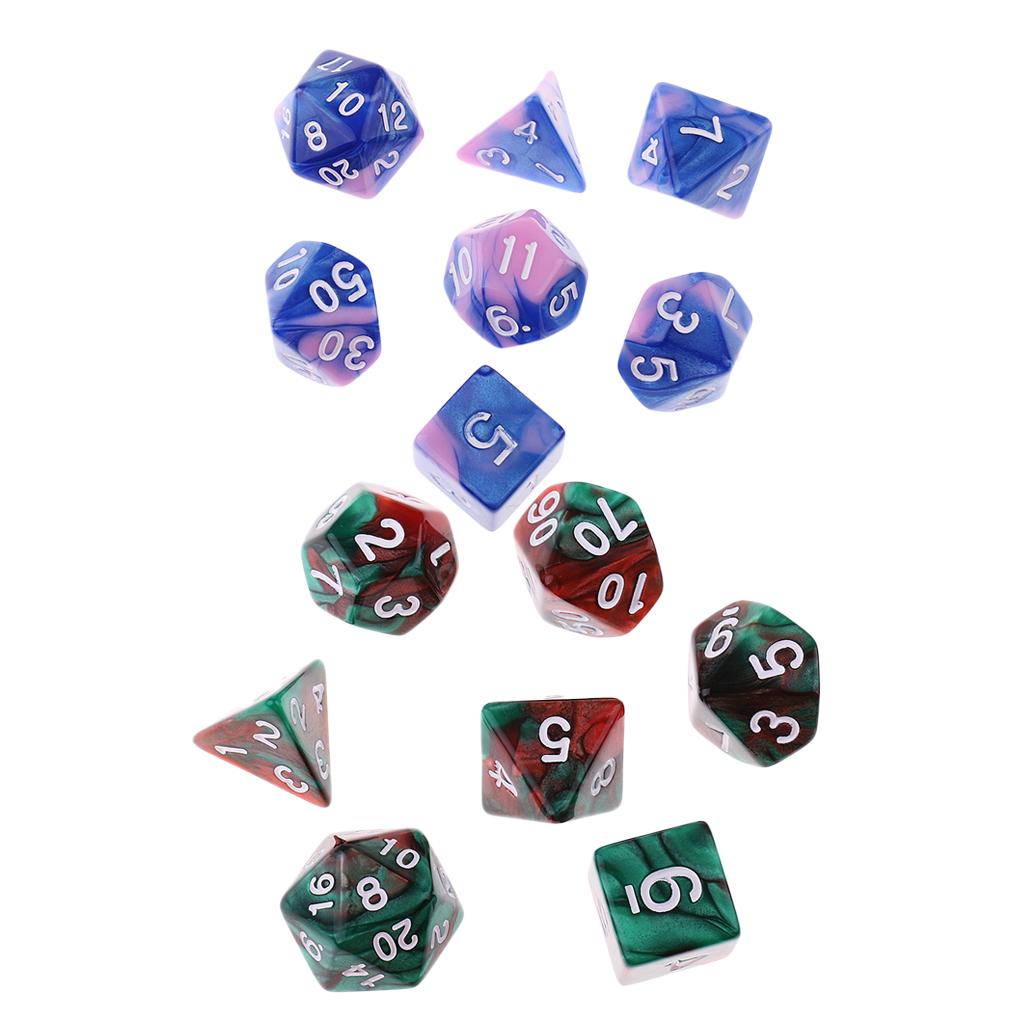 14 Pieces Polyhedral Dice for Dungeons and Dragons Dice Table Games
