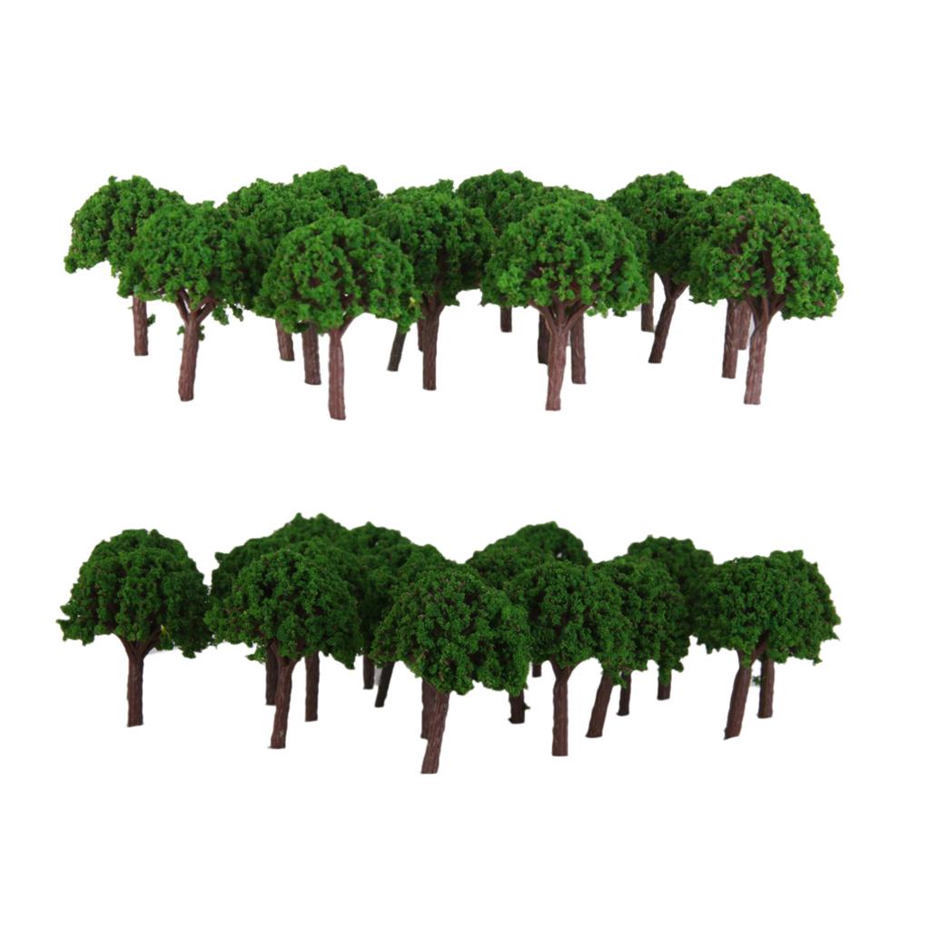 100 Pieces 3cm Green Scenery Landscape Train Model Trees Scale 1/500