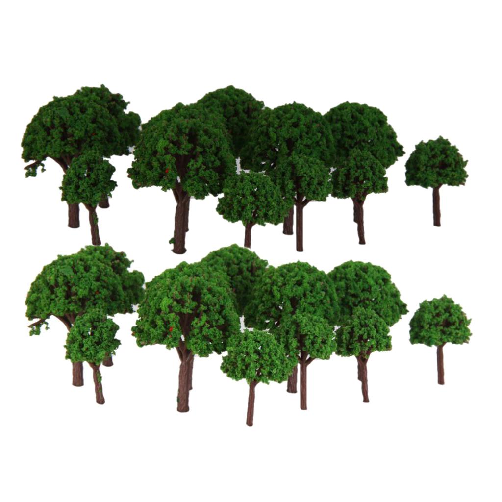 100 Pieces 3cm Green Scenery Landscape Train Model Trees Scale 1/500