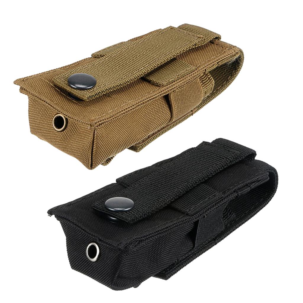 2Pcs Tactical Military Flashlight Molle Bag Torch Belt Holster Holder Pouch