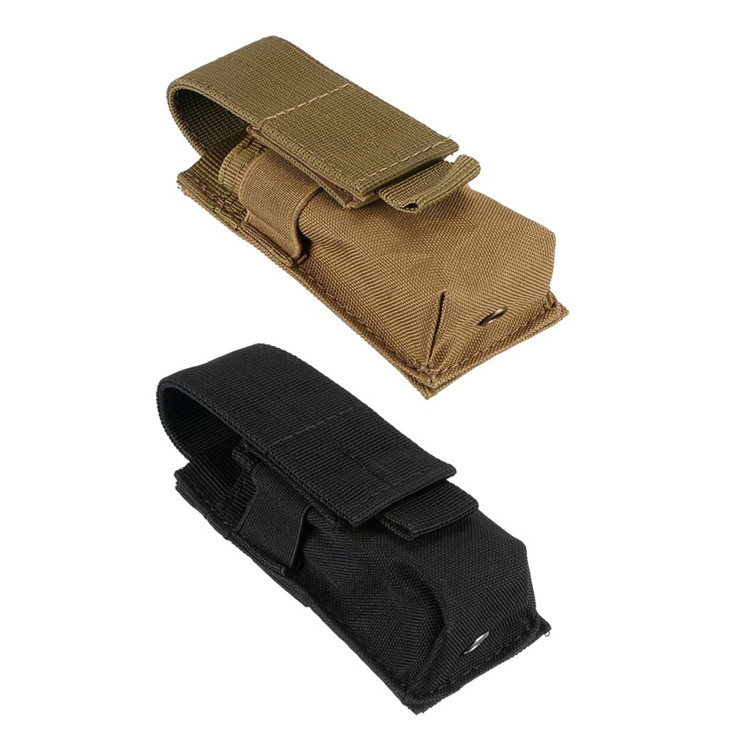 2Pcs Tactical Military Flashlight Molle Bag Torch Belt Holster Holder Pouch
