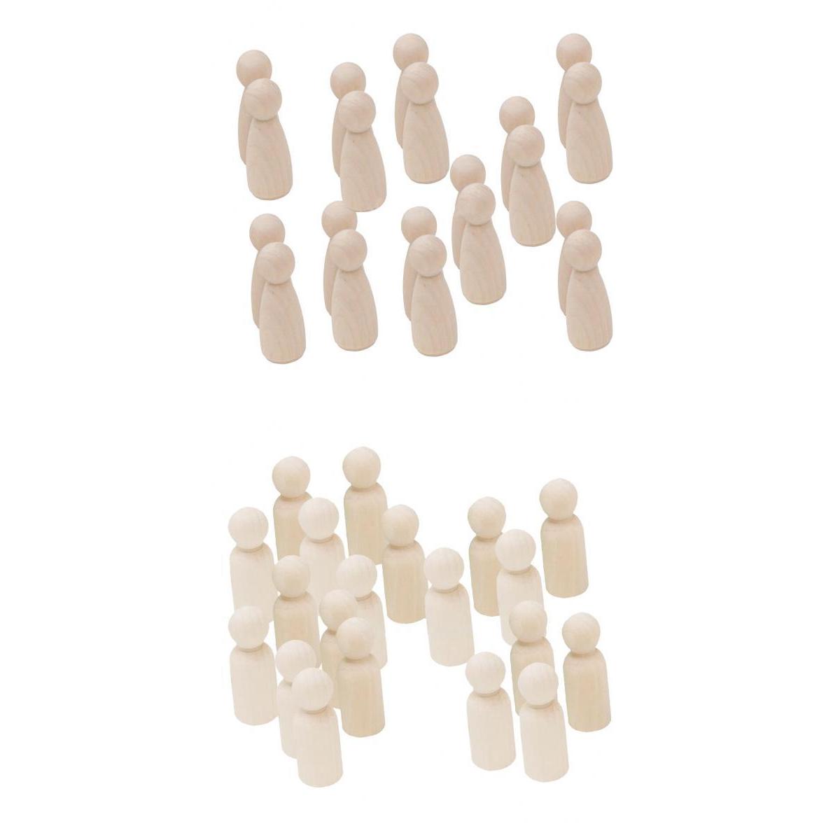 40 Pieces/Set Mixed Wooden Peg Dolls DIY Art Crafts Wedding Cake Toppers