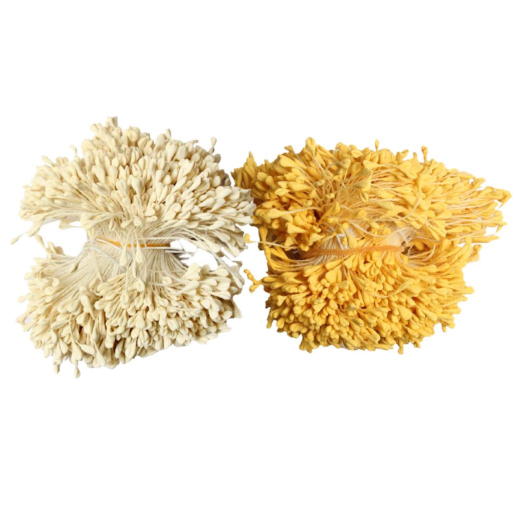 2x1400 Pieces of Colors 6cm Artificial Pearl Double Tip Flower Stamen Pistil