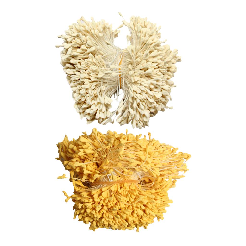 2x1400 Pieces of Colors 6cm Artificial Pearl Double Tip Flower Stamen Pistil