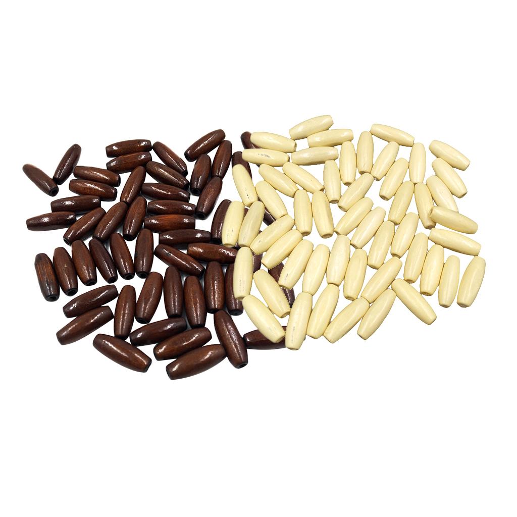 100 Pieces Marquise Shapes Wooden Charm Beads DIY Beading Jewelry Crafts