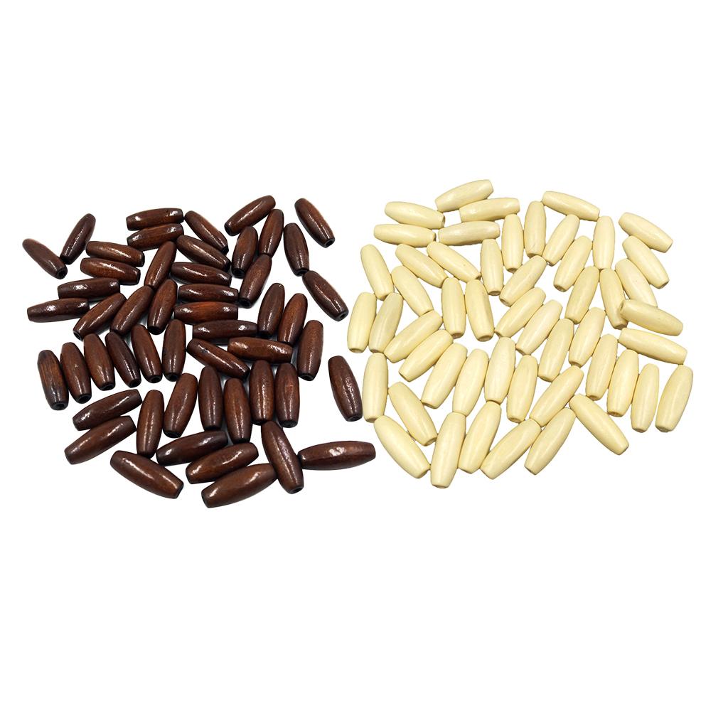 100 Pieces Marquise Shapes Wooden Charm Beads DIY Beading Jewelry Crafts