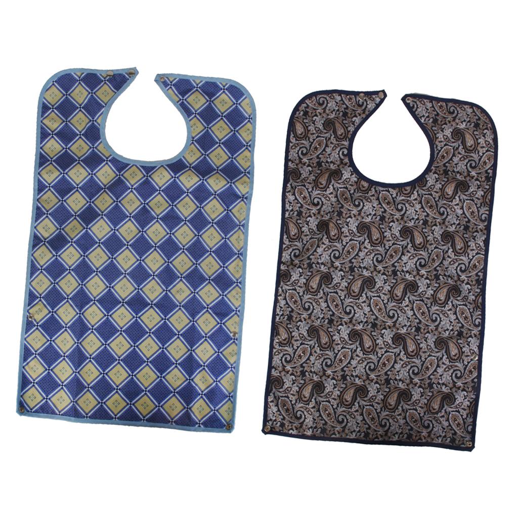 2 Pieces Waterproof Adult Mealtime Bib Protector Disability Eating Aid Apron