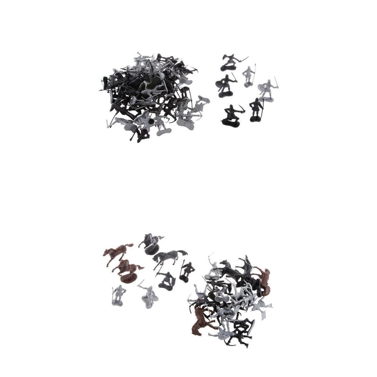 88Pieces/Lot Sliver Black Warriors Medieval Soldiers Military Figures Horse