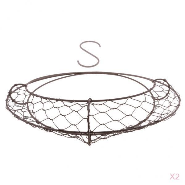 2Piece 28cm Retro Iron Moon Shape Succulent Pot Hanging Planter Plant Holder