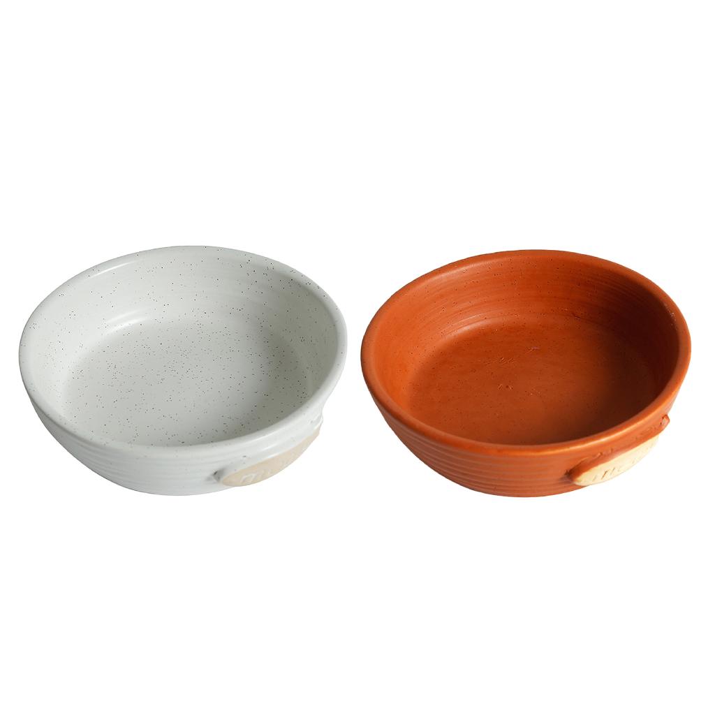 2pcs Pet Dog Food Feeder Cat Water Bowl Feeding Bowl Dish Container ##2