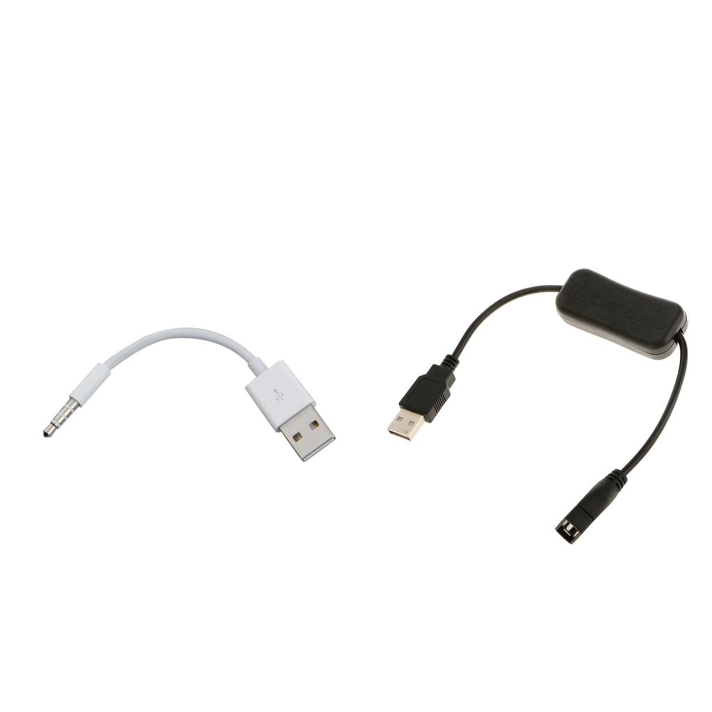 3.5mm Male Plug Jack to USB Male Cable+USB A Male to Female Switch On/Off
