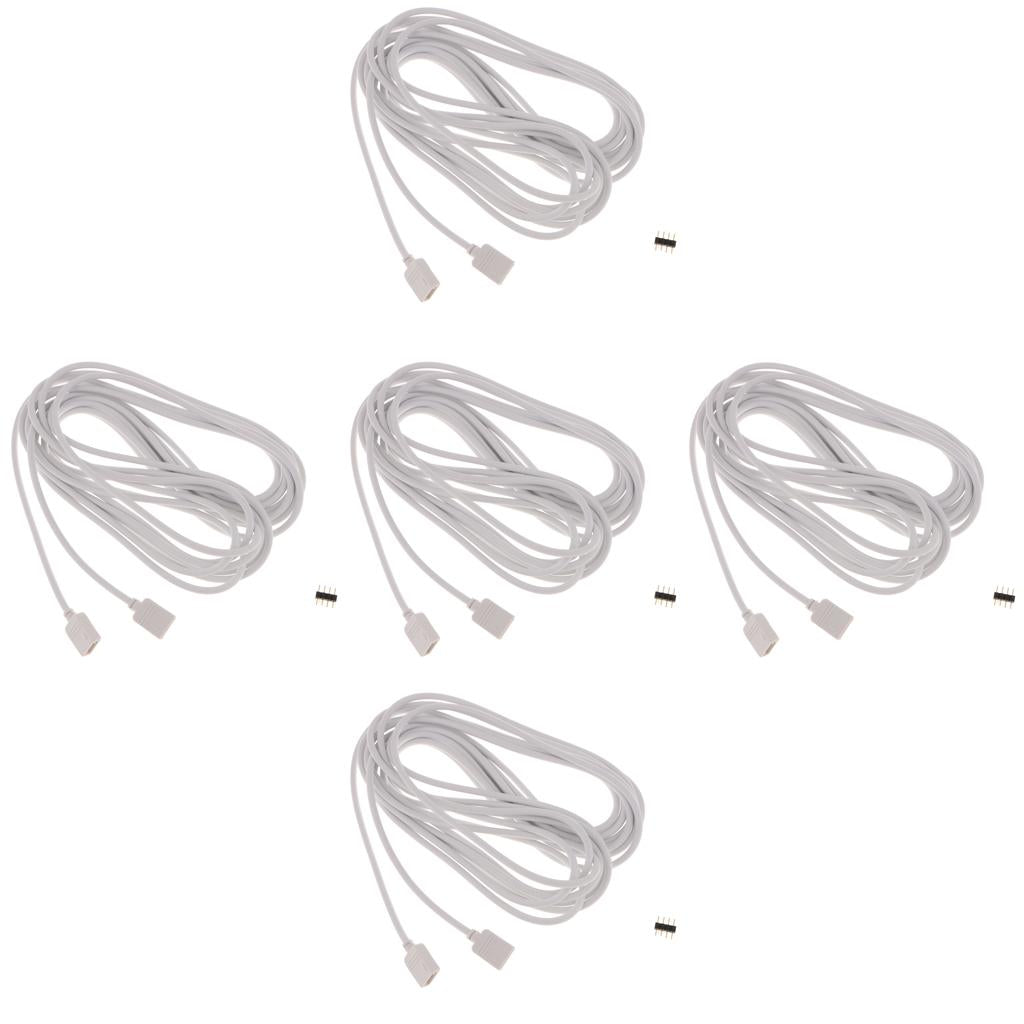 5pcs 5050 3528 RGB LED Strip Light Extension Cable Connector Line 4 Pin 5m