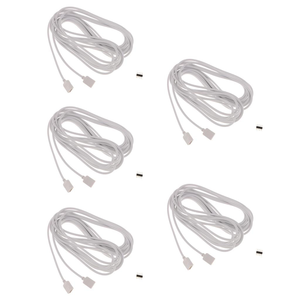 5pcs 5050 3528 RGB LED Strip Light Extension Cable Connector Line 4 Pin 5m